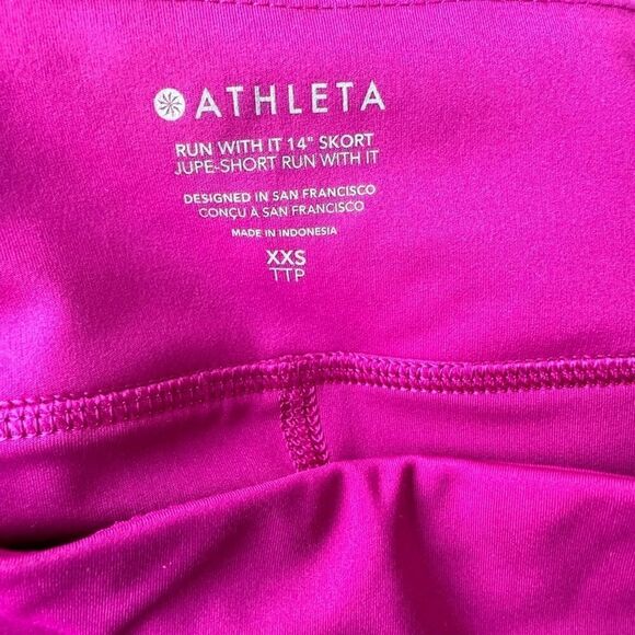 ATHLETA Run With It 14” Skort Skirt Exotic Fuchsia Tennis Women's Size XXS - Picture 7 of 12